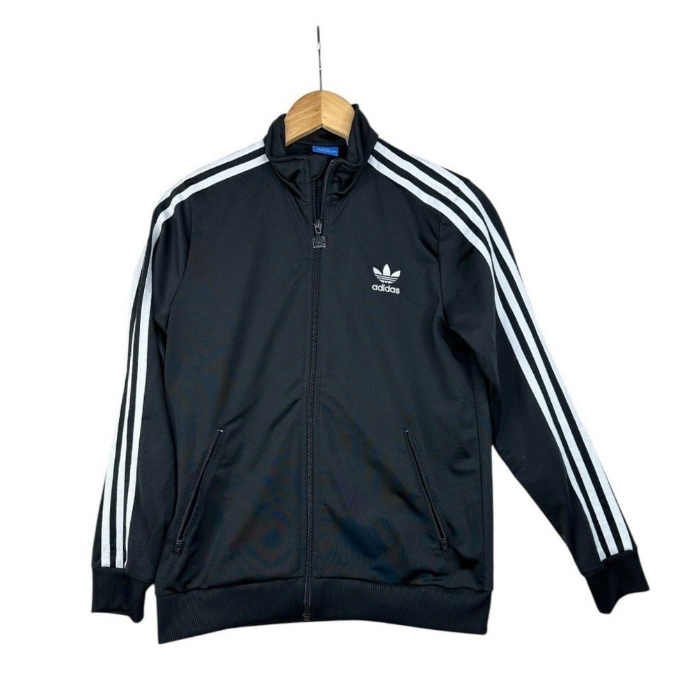 Adidas Three Stripe Full Zip Jacket size 13-14Y‎ Black/White